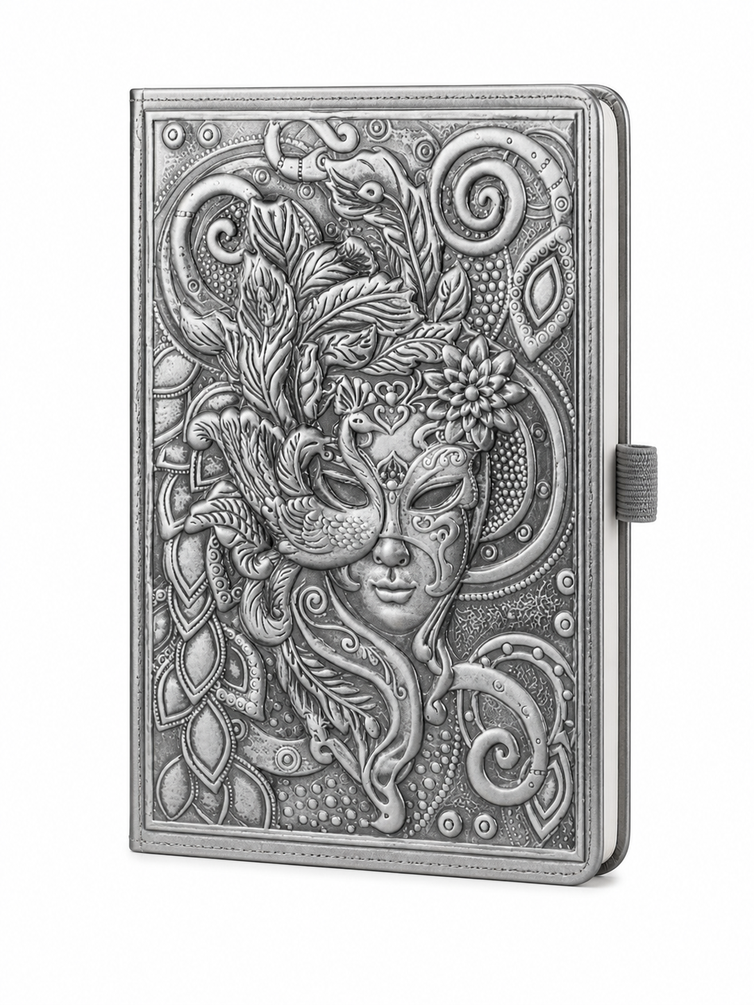 Carnet de voyage argenté en coffret luxe – carnet premium design Venise embossé