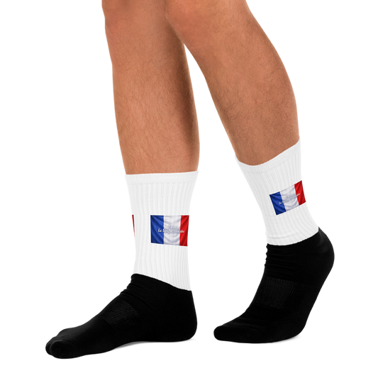 Chaussettes confortables noir et imprimé J’aime la langue française pour usage quotidien