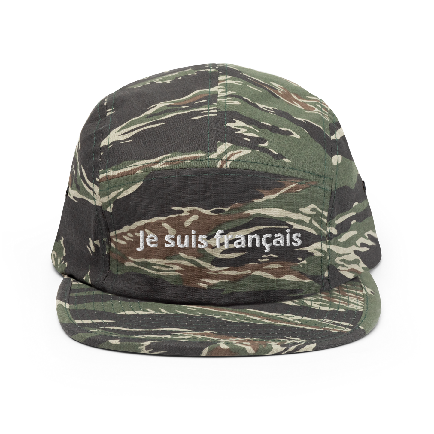 Casquette cinq panneaux avec fermeture nylon à clip