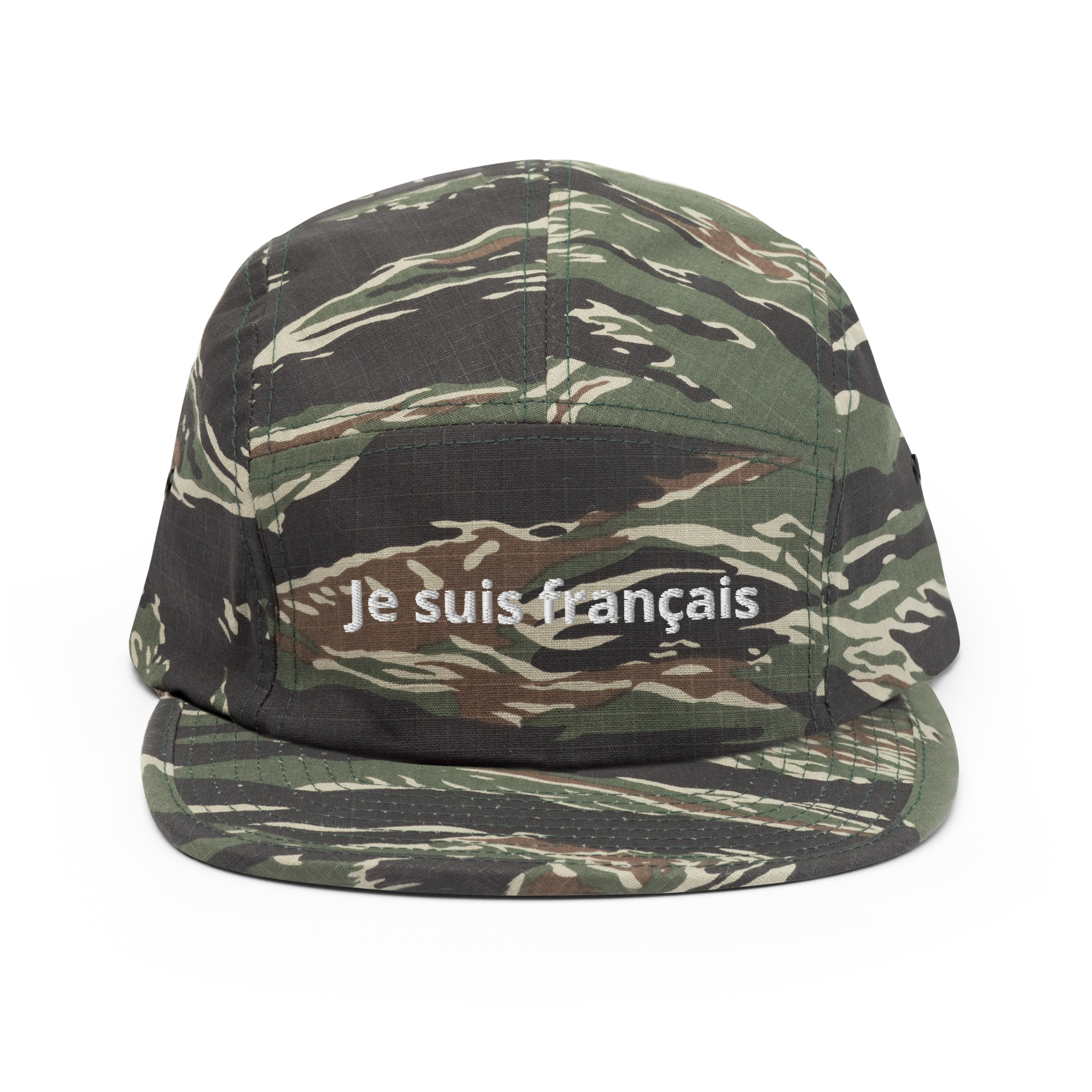 Casquette cinq panneaux avec fermeture nylon à clip