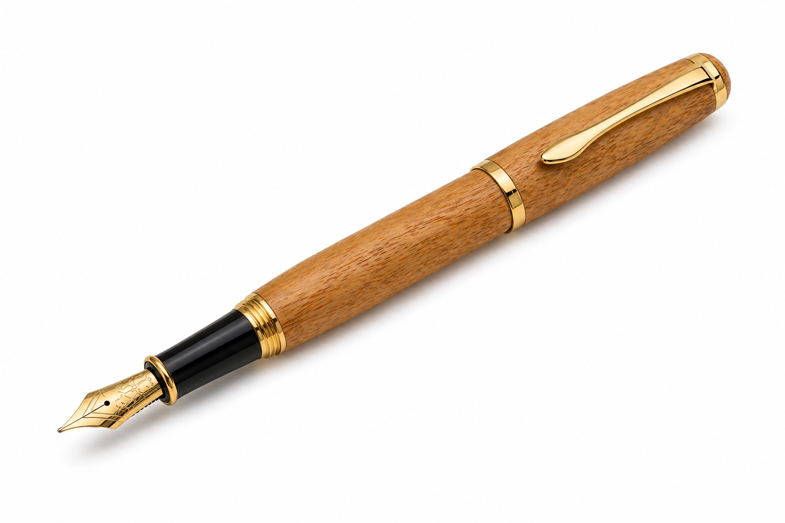 Stylo plume en bois naturel haut de gamme présenté en coffret – stylo plume élégant en bois