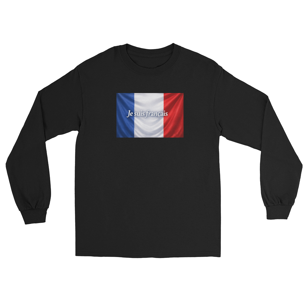T-shirt manches longues français pour homme, coton confortable et style casual chic