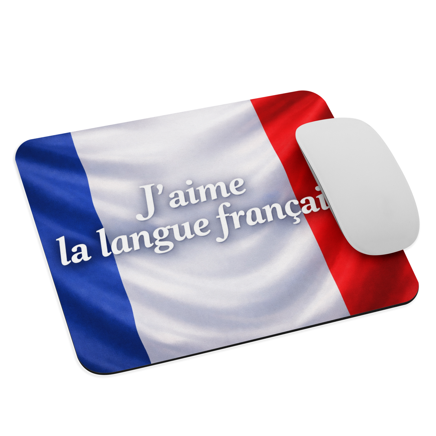 Tapis de souris bureau élégant J’aime la langue française pour espace de travail et écriture