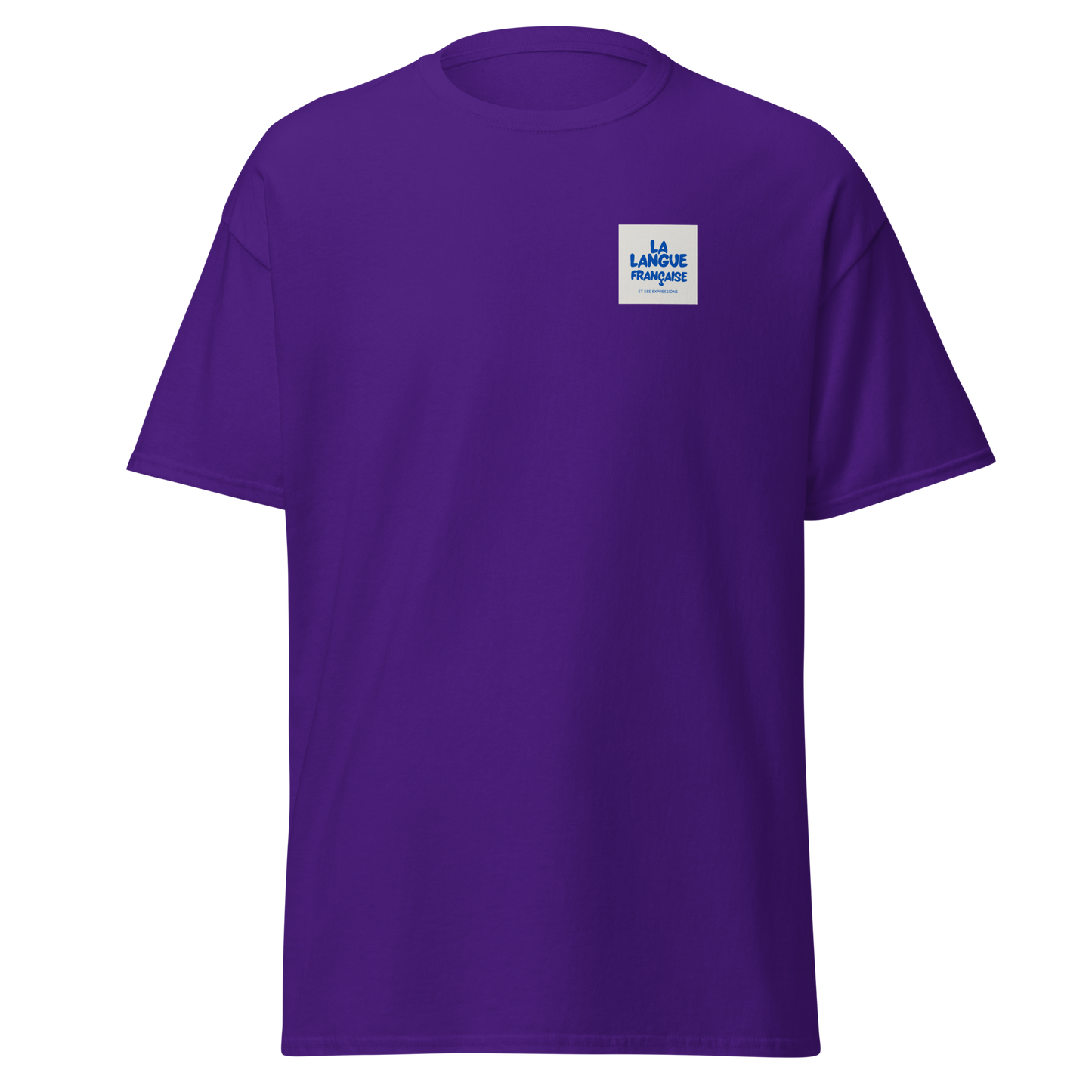 T-shirt « La langue française » porté, look urbain élégant et tissu résistant