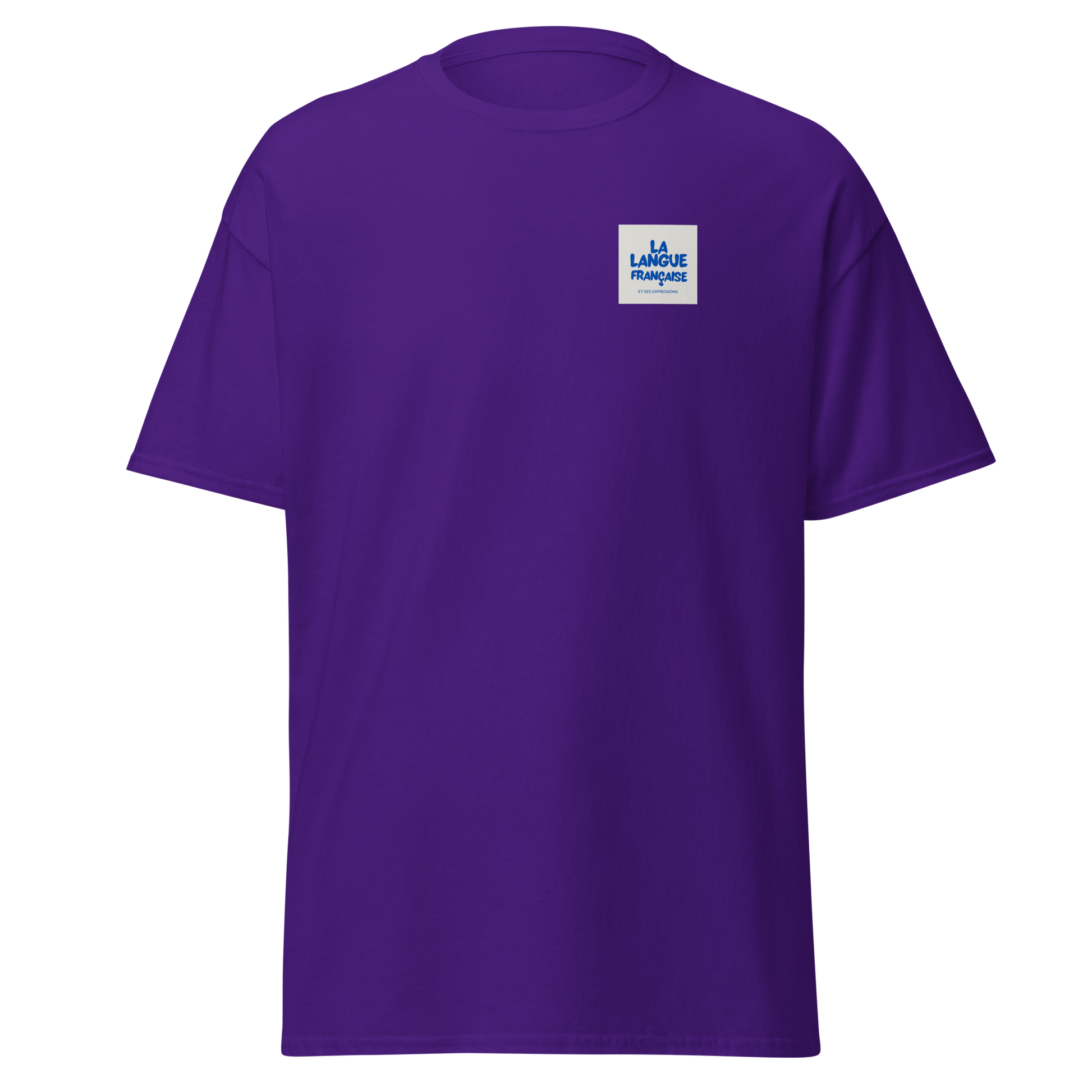 T-shirt « La langue française » porté, look urbain élégant et tissu résistant