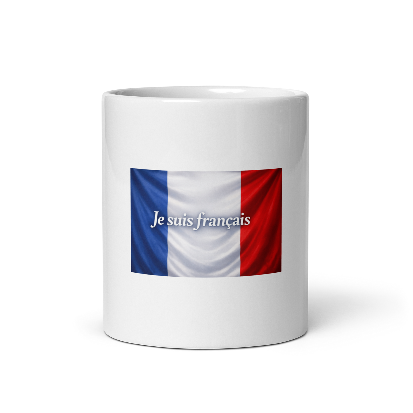 Mug Je suis français en céramique blanche avec impression élégante