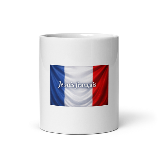 Mug Je suis français en céramique blanche avec impression élégante